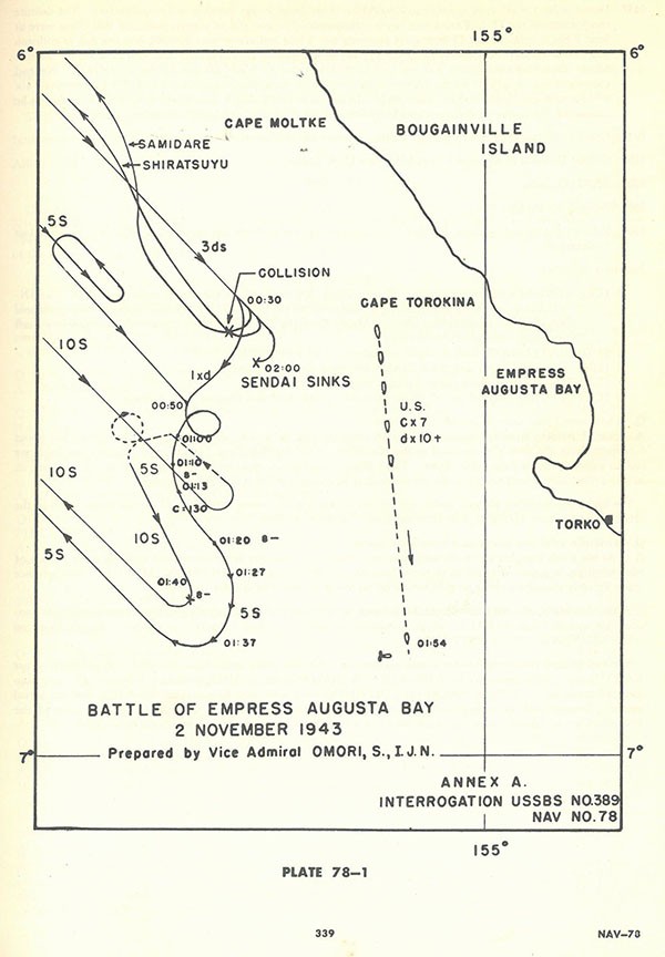 Plate 78-1: shows Battle of Empress Augusta Bay, 2 November 1943, Annex A. Plate 78-1: shows Battle of Empress Augusta Bay, 2 November 1943, Annex A.