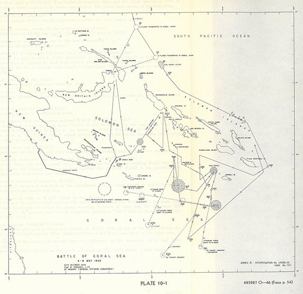 Plate 10-1: Map of the Battle of Coral Sea. Plate 10-1: Map of the Battle of Coral Sea.